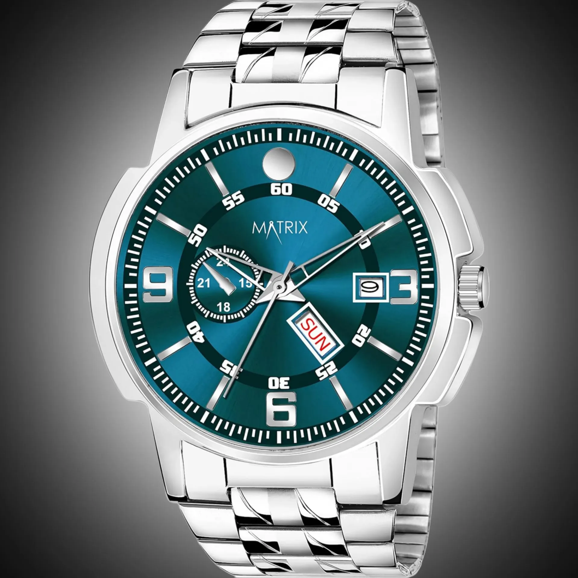 Silver Stainless Chain Green Dial